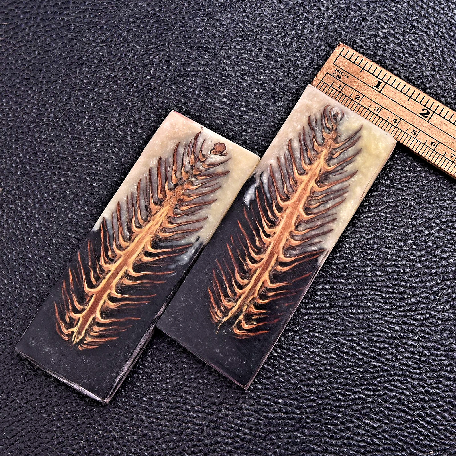 Custom Made Stabilized Pine Cones Resin Pair Scales Knife Making Handle HH-226