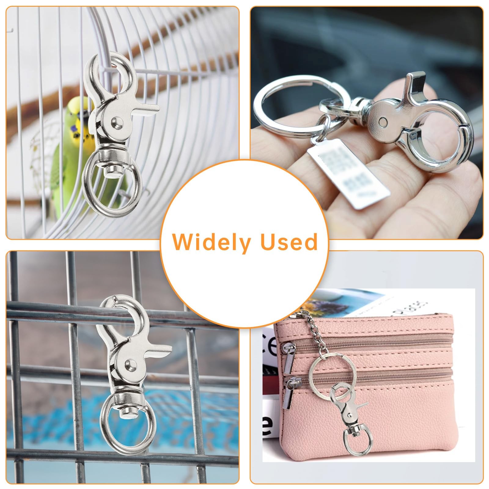 10PCS Trigger Snap Hooks 2.32” x 2.32 inches x 0.82 inches, Silver-10PCS