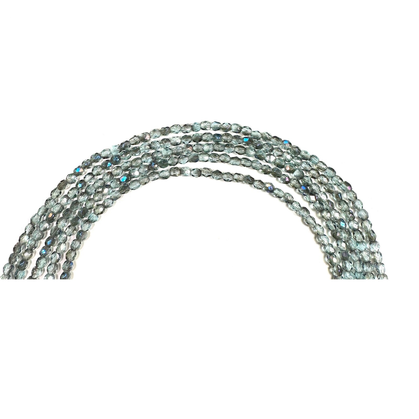 Czech Glass Fire Polished Round Faceted Beads Aqua Azuro coated Variations 3-8mm