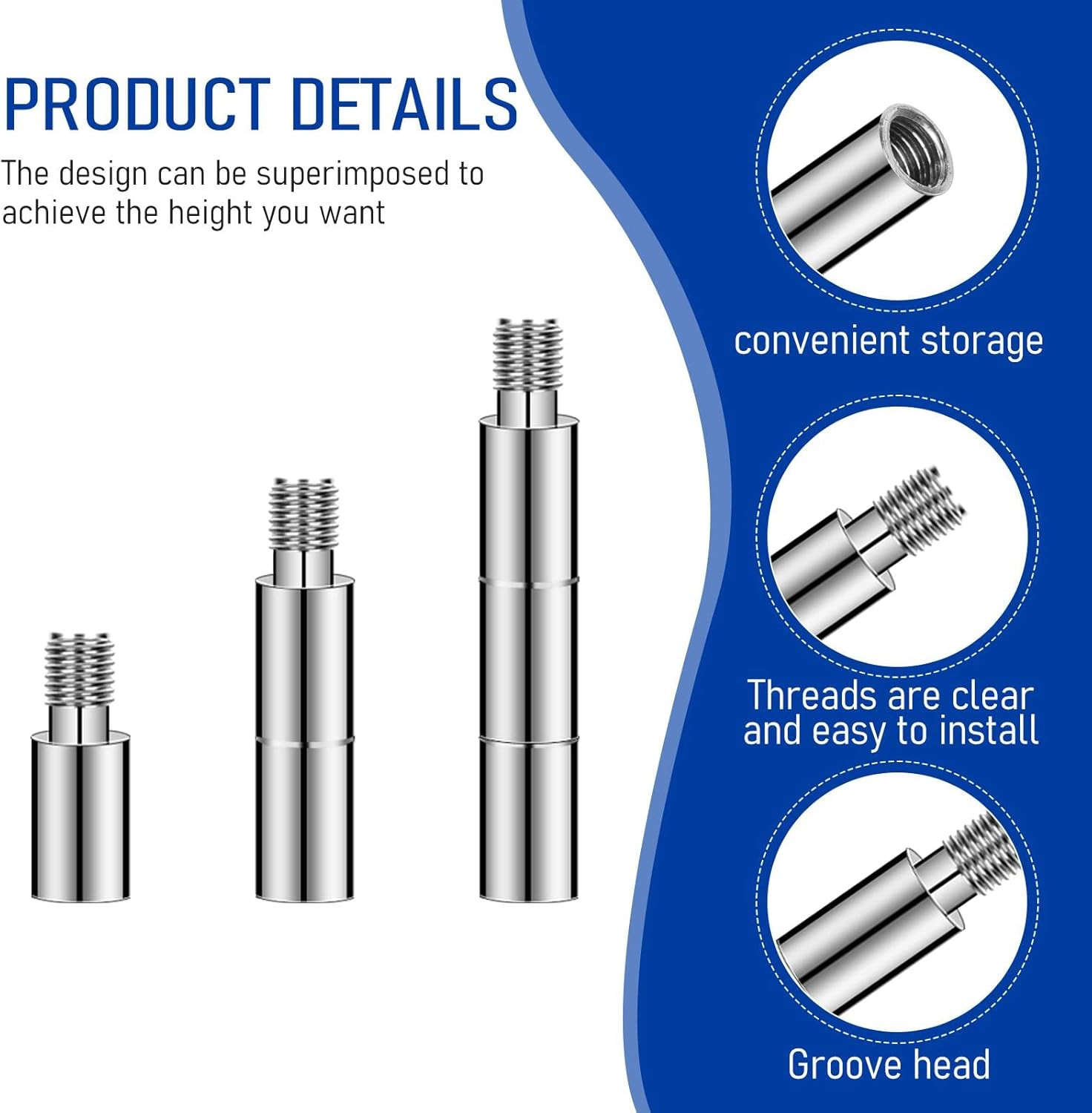 40PCS Scrapbook Extension Posts Replacement Screws for Binding Album 5×12Mm