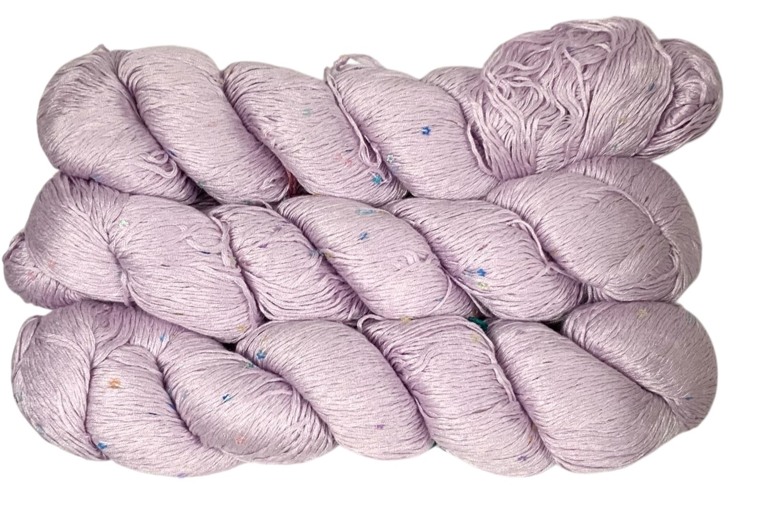 Silk 75% Polyester 25% Sequin Yarn 100 G Per Hank Total 300G Soft Light Purple