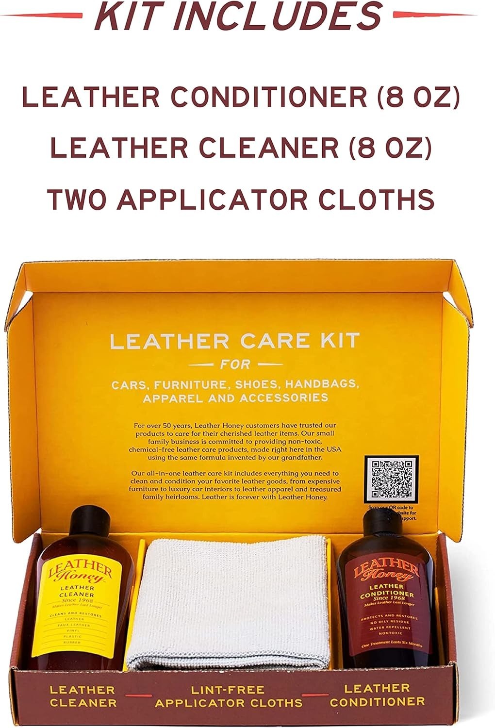 Complete Leather Care Kit: Cleaner, Conditioner, 2 Cloths. Non-Toxic Leather …