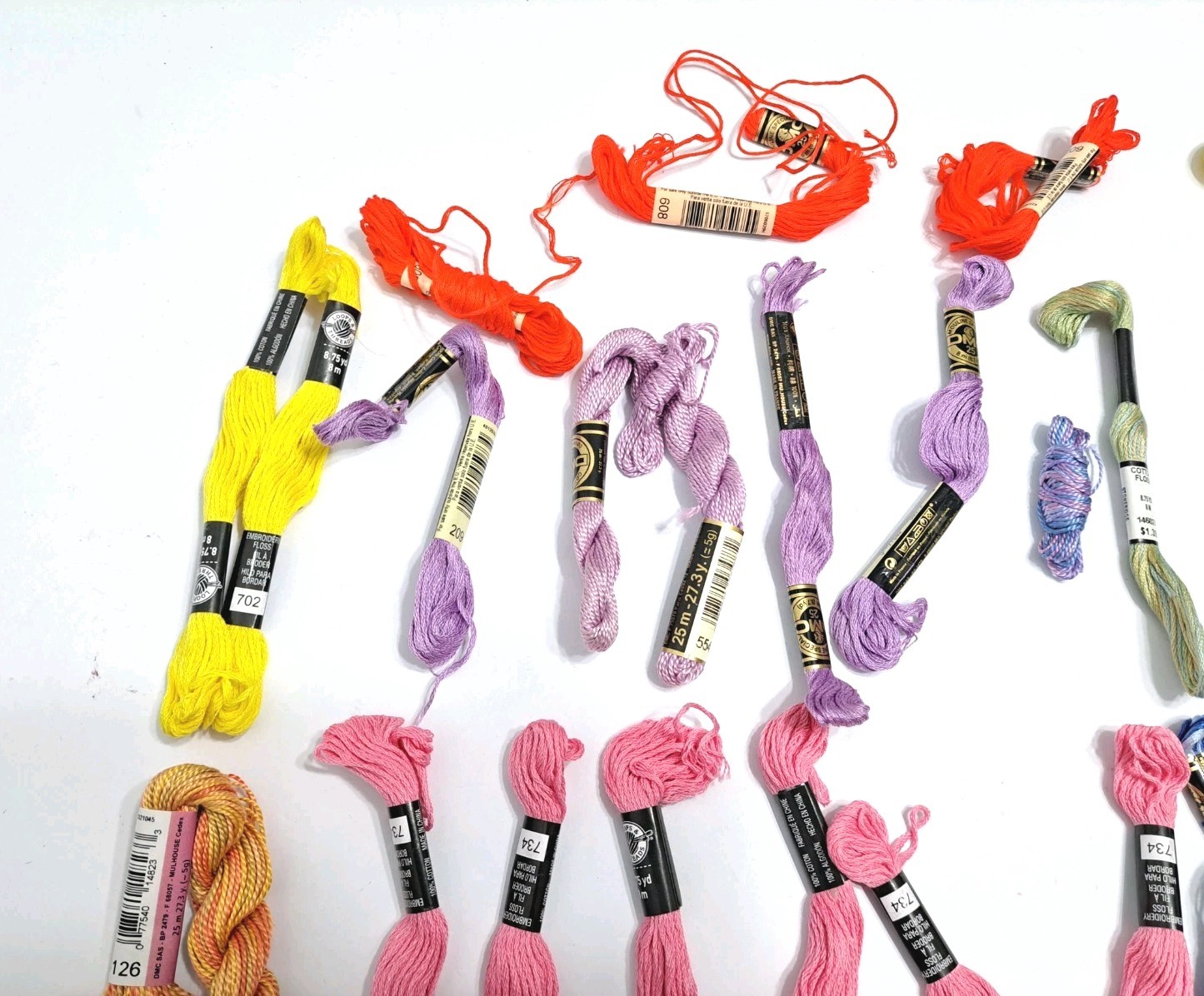 Lot of 50+ DMC Embroidery Loops & Thread Floss Assorted Colors