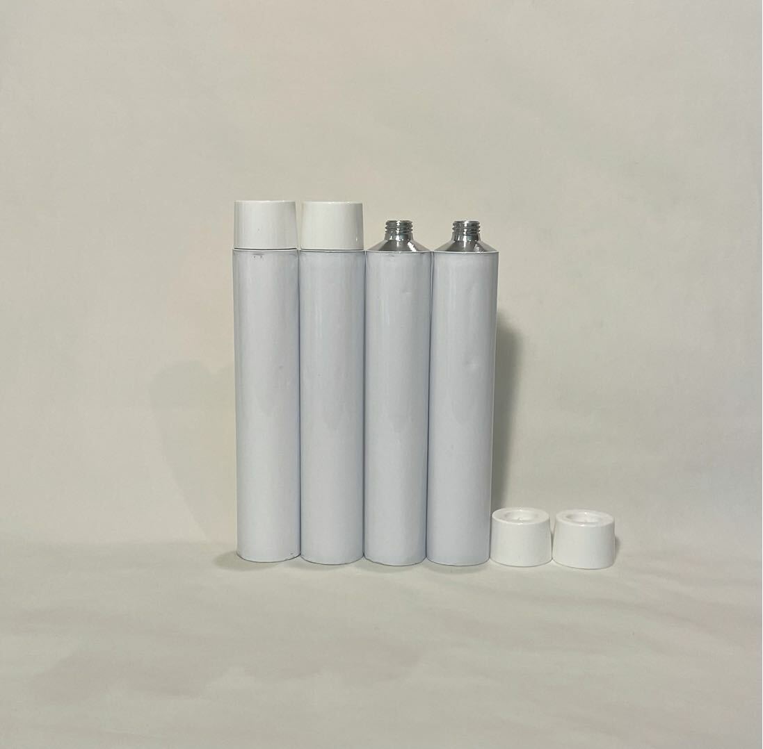 20pc- 45ml Empty Aluminum Paint Tubes Needle Cap Unsealed End w/ Adhesive Strip