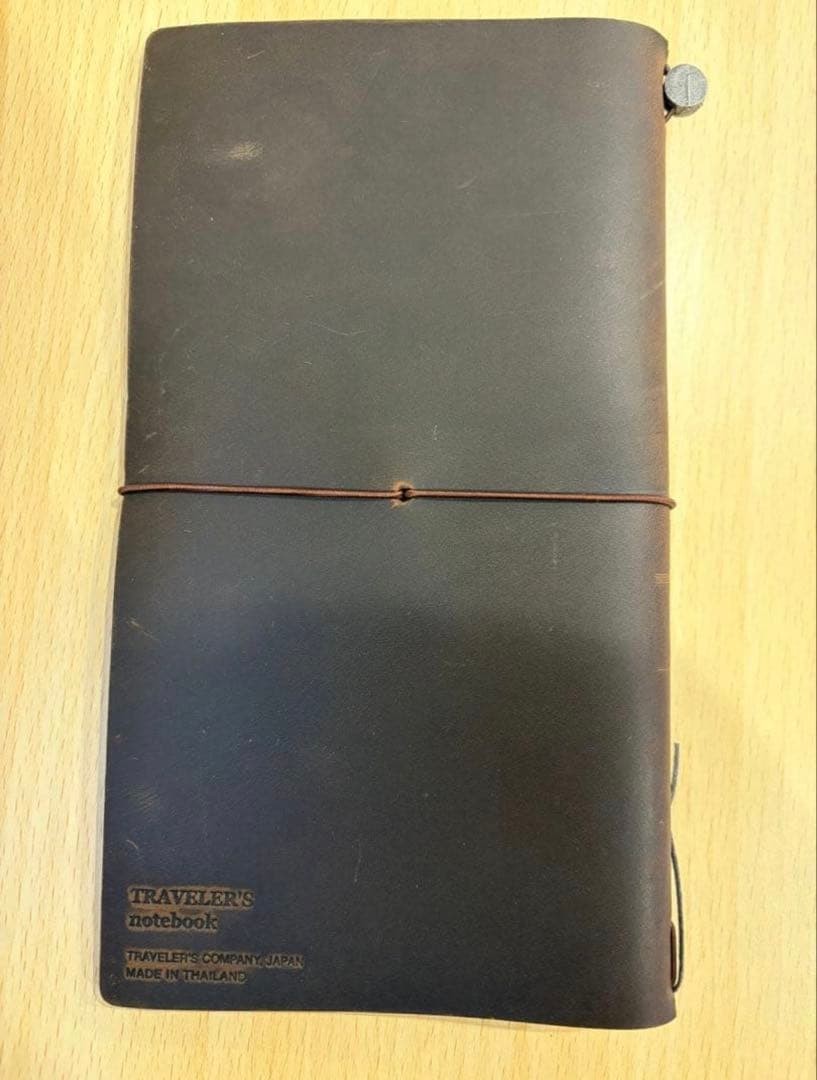 Traveler’s Notebook Regular size Unused Leather cover, Used Stickers Set