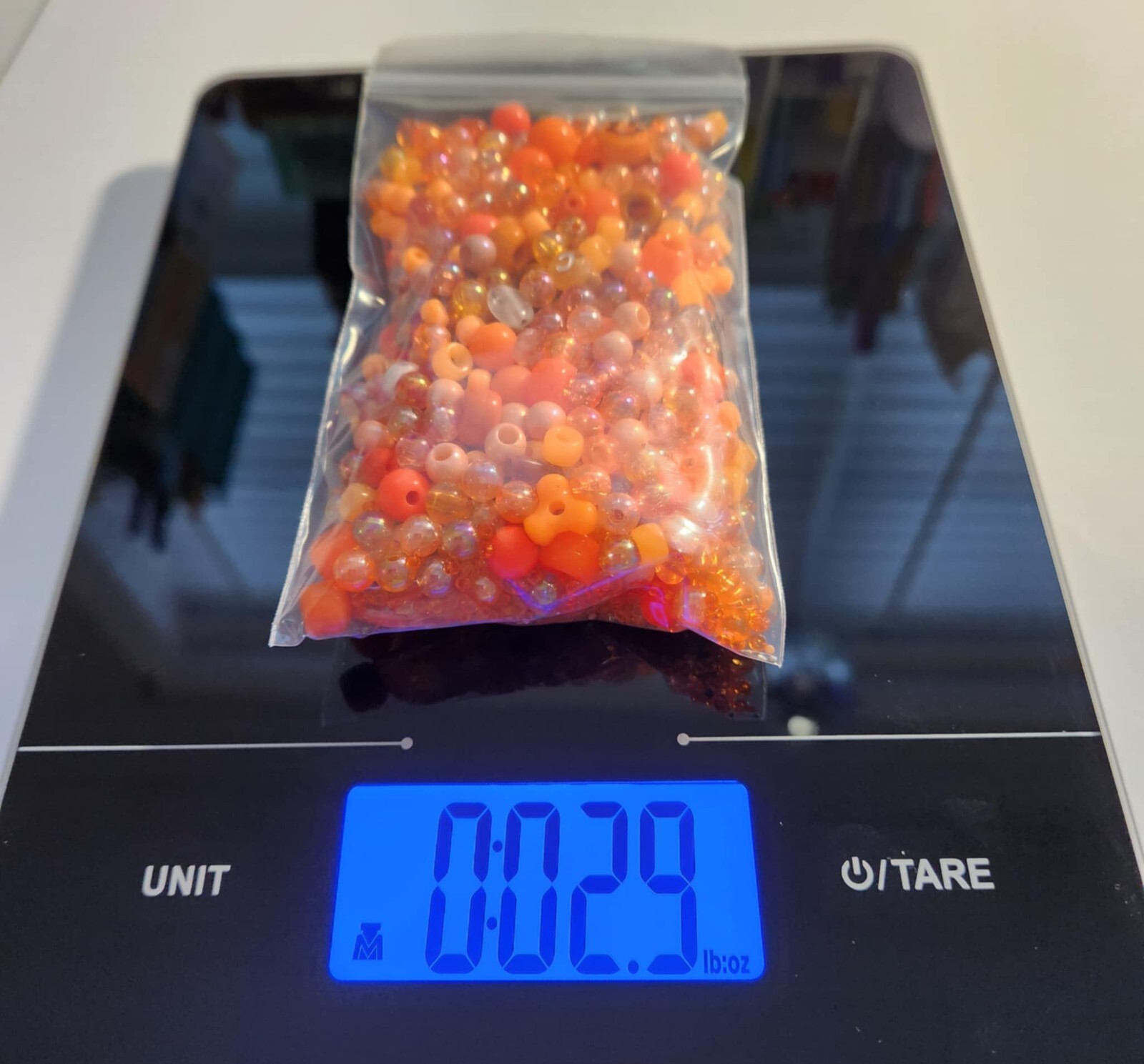 Orange Beads Plastic, Glass, Seed 2.9 oz bag Great for Jewelry Making