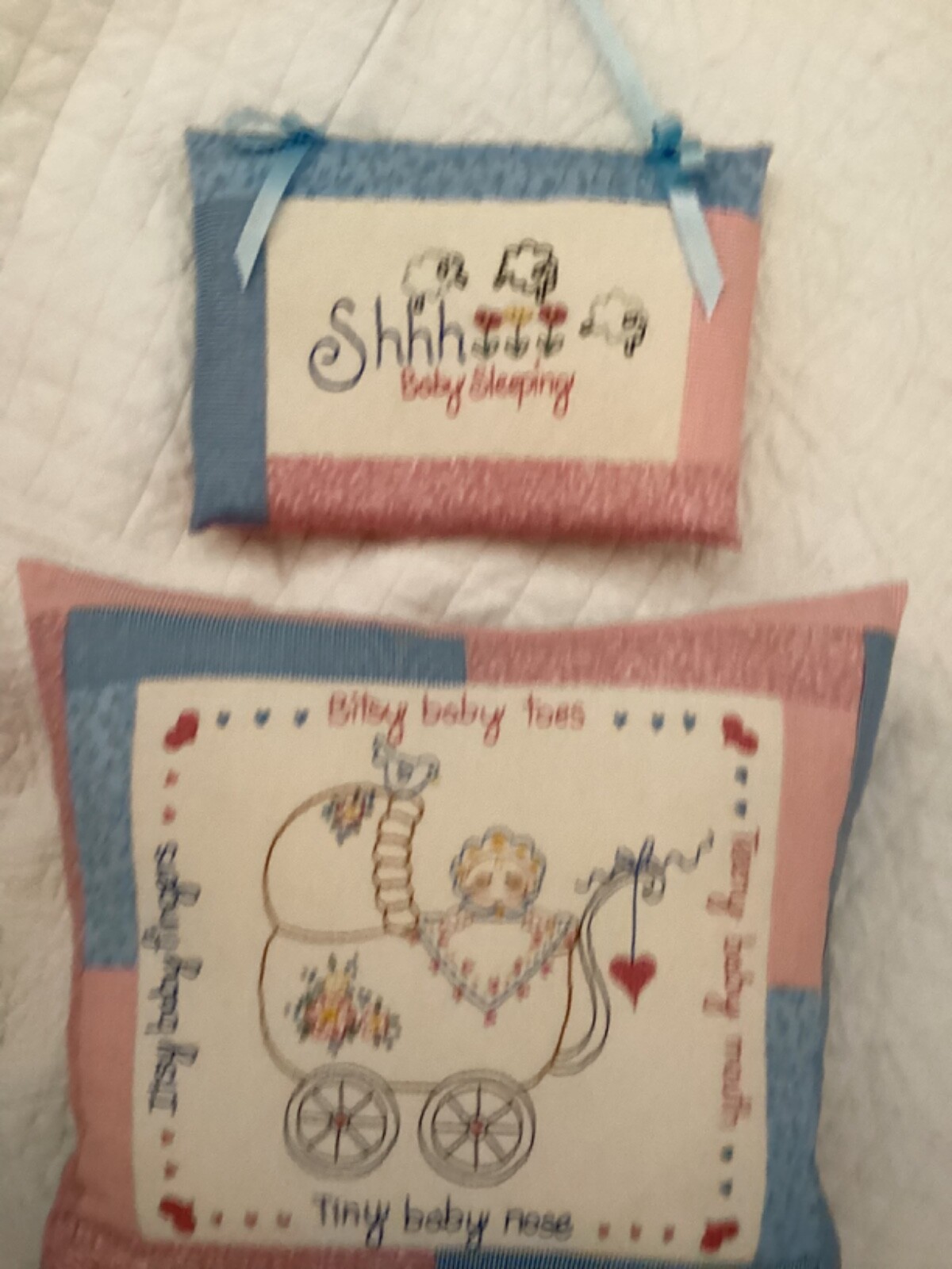 PATTERN New Born Baby Stitchery Pillow & Baby Sleeping Sign NEW Mulberry Street