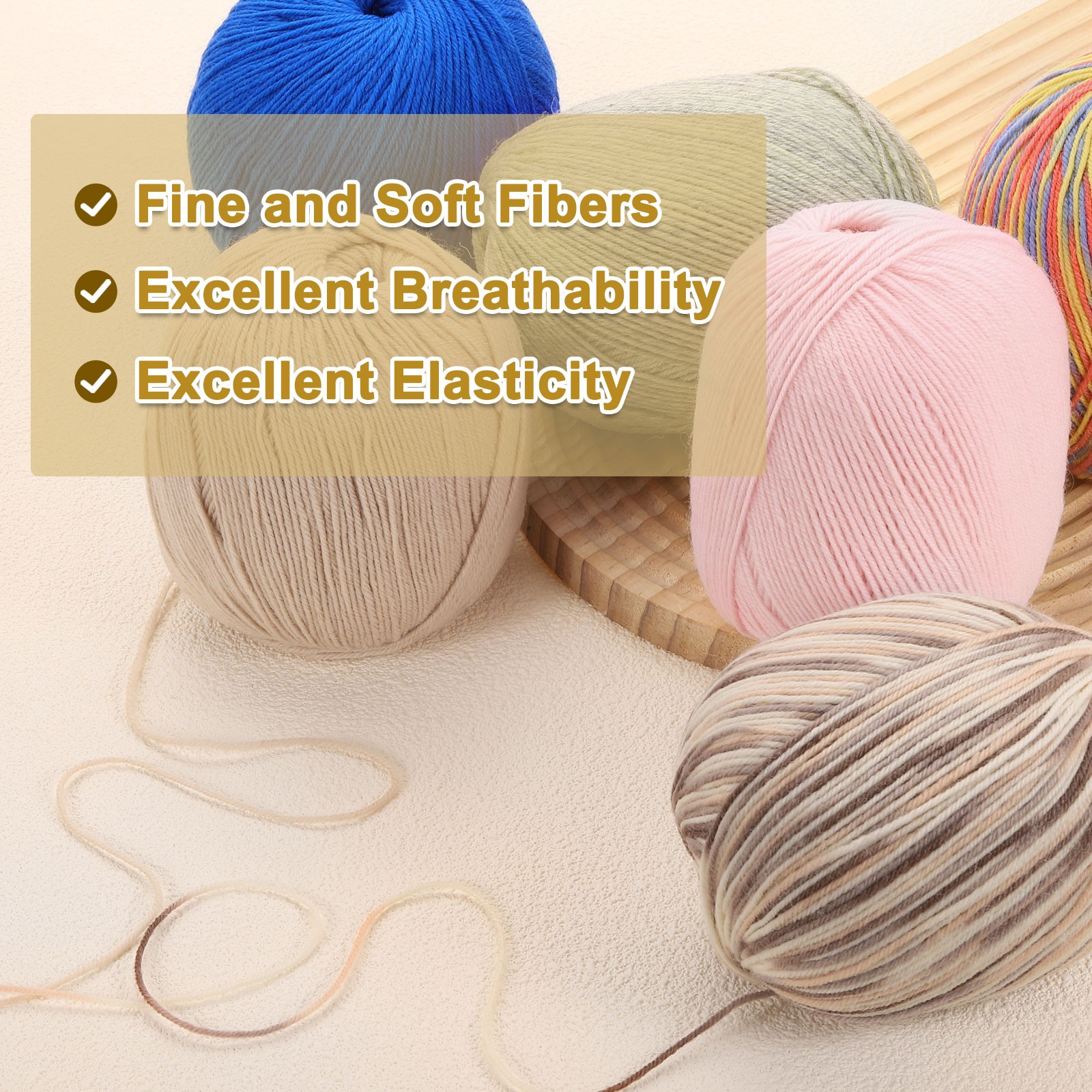 4-Ply 100% Wool Yarn 3.52 OZ, 306 Yds(Blue Gradient, 1 Ball)