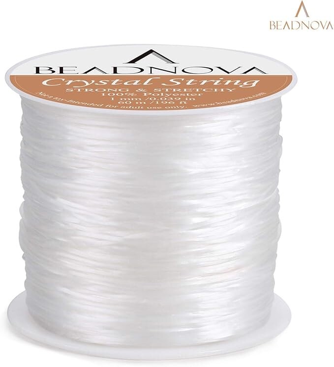 BEADNOVA 1mm Elastic Stretch Crystal String Cord for Jewelry Making Bracelet