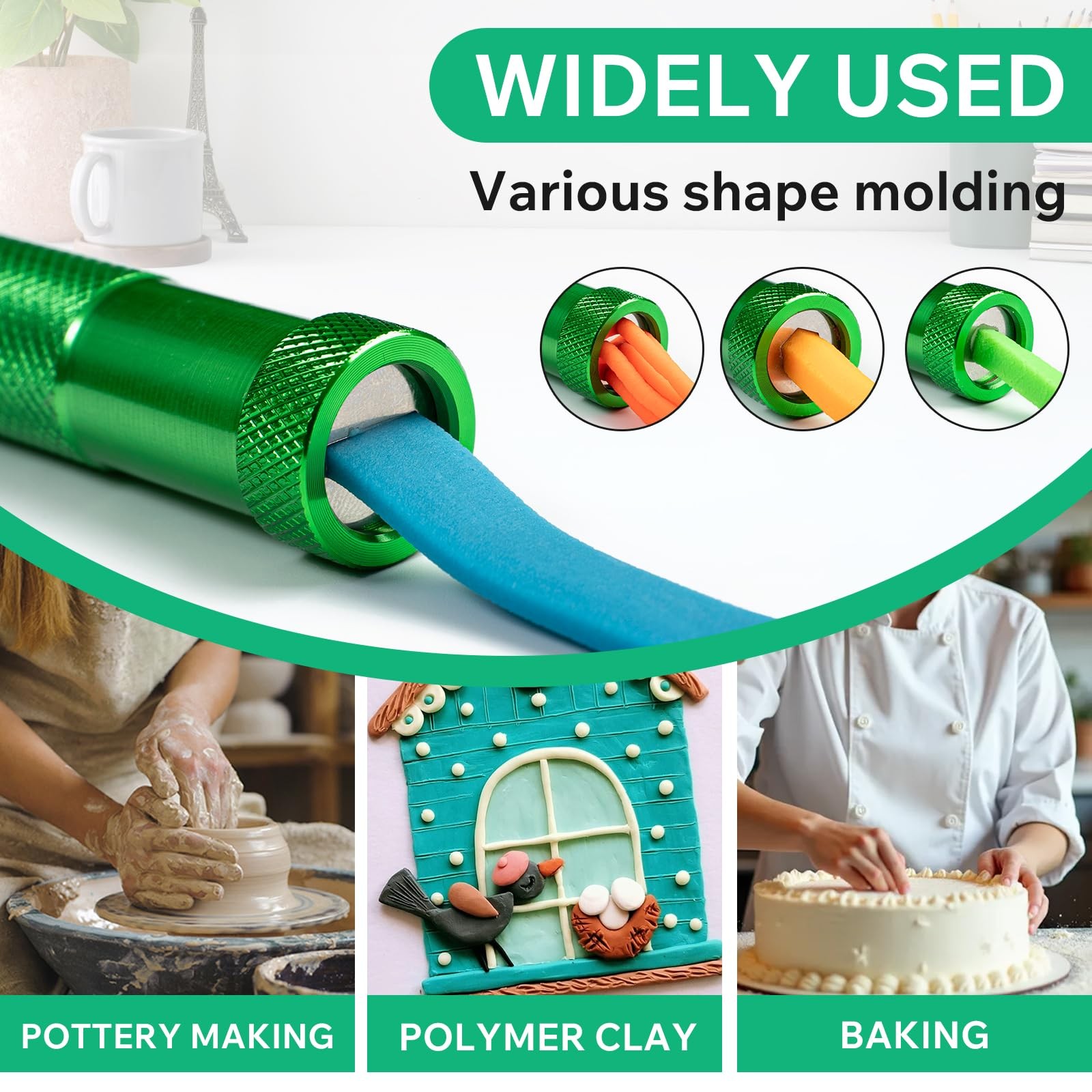Polymer Clay Tools, Extruder, Sugar Paste Extruder-Green