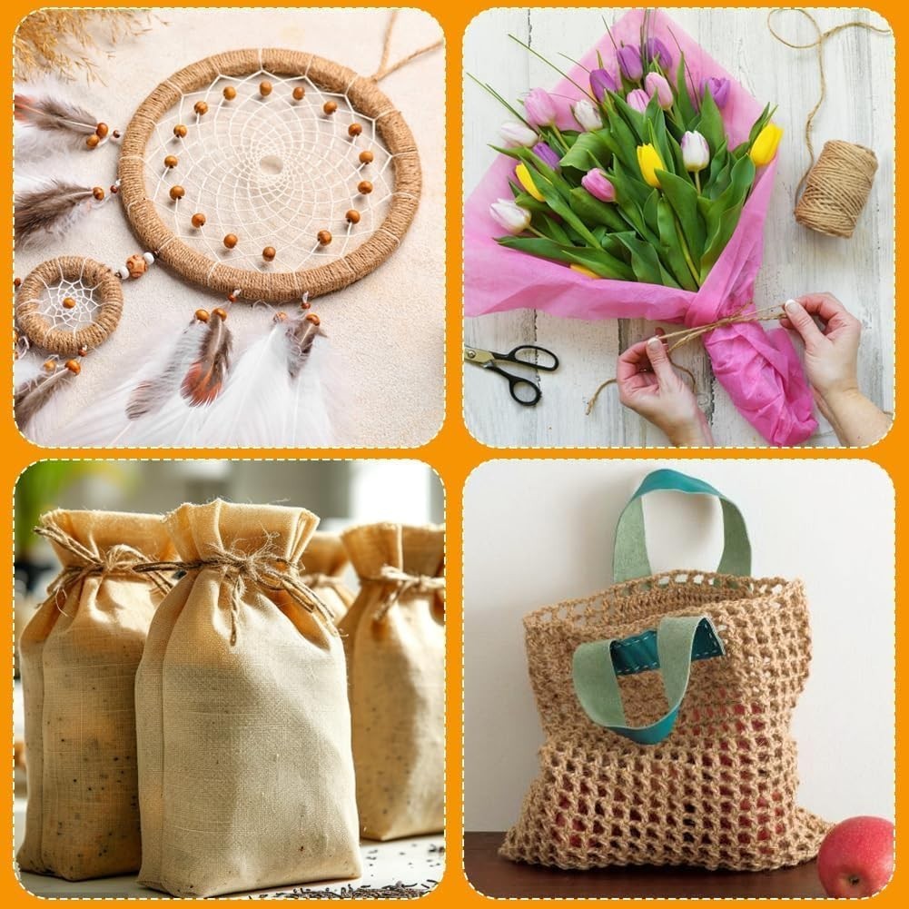 Eco-Friendly 500ft Jute Twine – Durable Craft Rope for Weddings & Festive Events