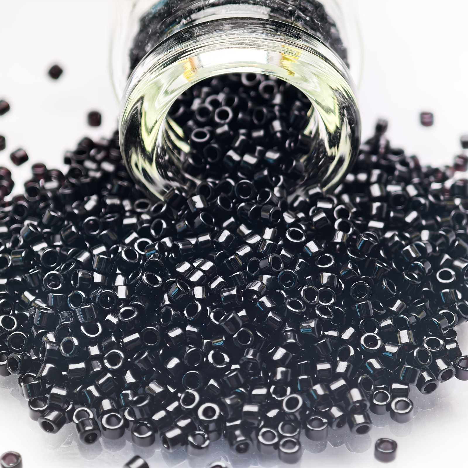 MIYUKI Delica DB10 11/0 Black 10g Tube Glass Beads for Beadwork
