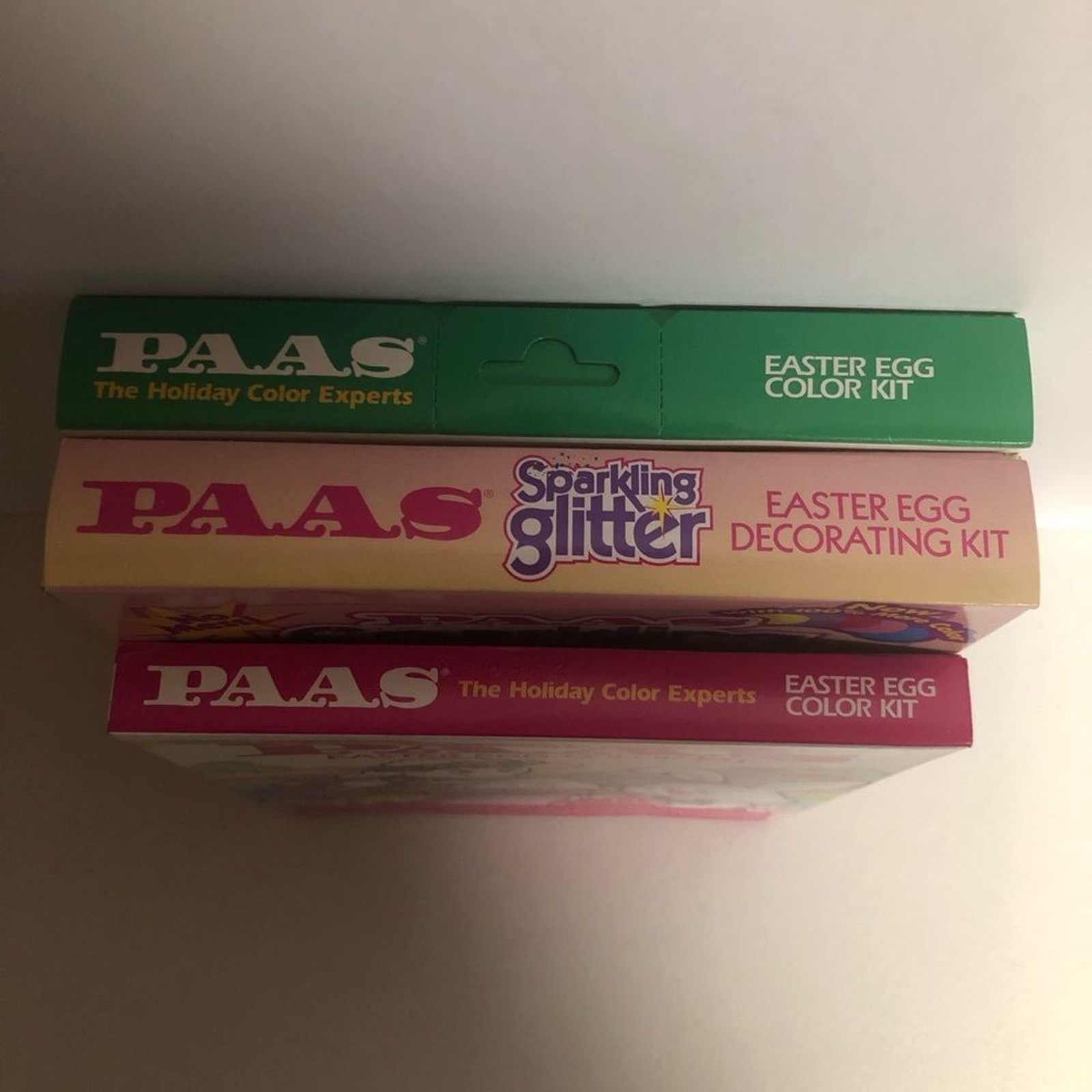 Vintage PAAS Easter Egg Color Kit Set of 3 Made in USA Original Glitter SOY INK