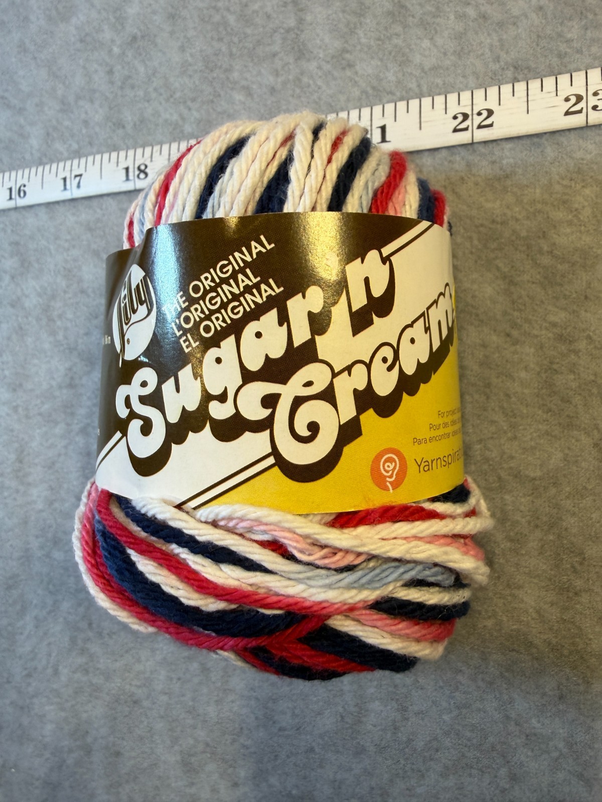 Lily Sugar ‘n Cream 100% Cotton Yarn Red White Blue New