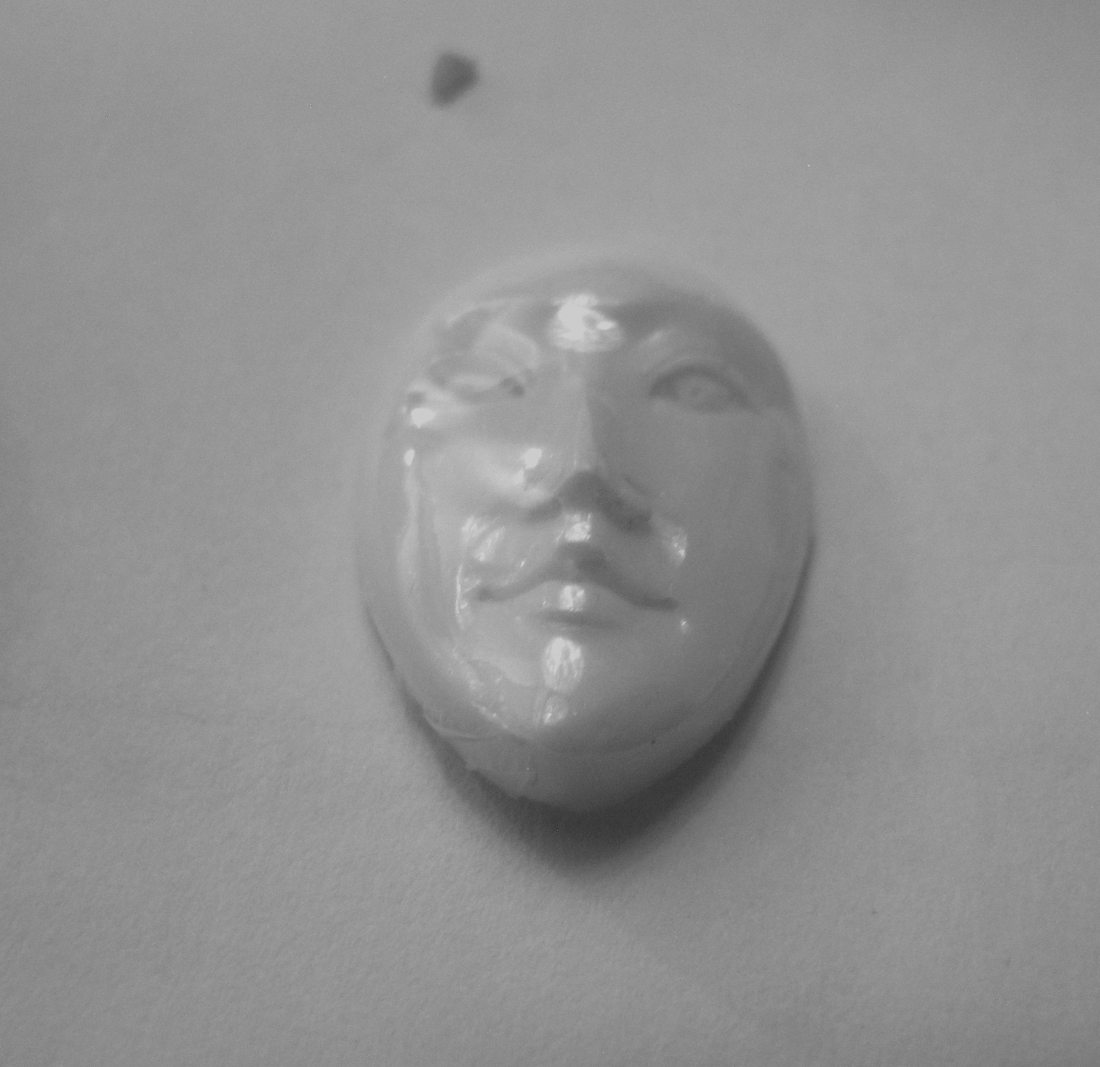 MS Artisan Carved Cabochon Small Oval Face Open Eyes 14 X 10mm Bali Indonesia