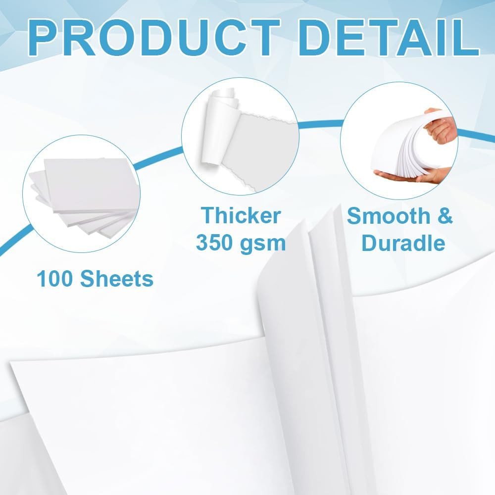 Cardstock Paper – Plain Heavy Bright White Stock, Cover Stock Paper, Extra He…