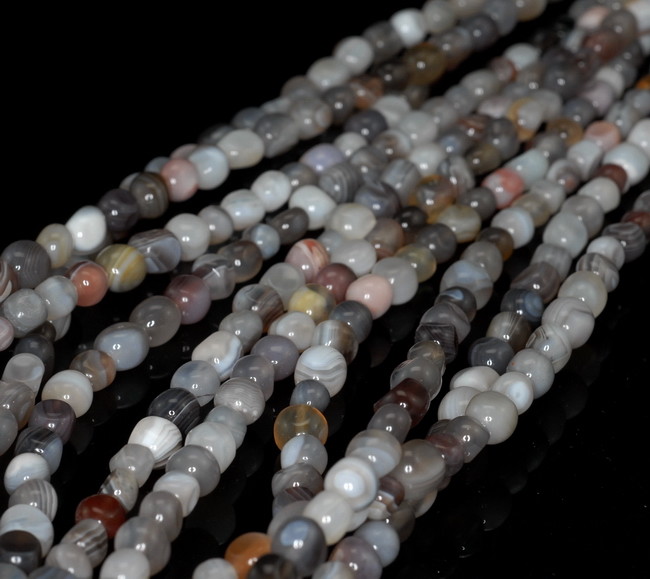 9X9-6X5MM BOSTWANA AGATE GEMSTONE PEBBLE LOOSE BEADS 7.5inch