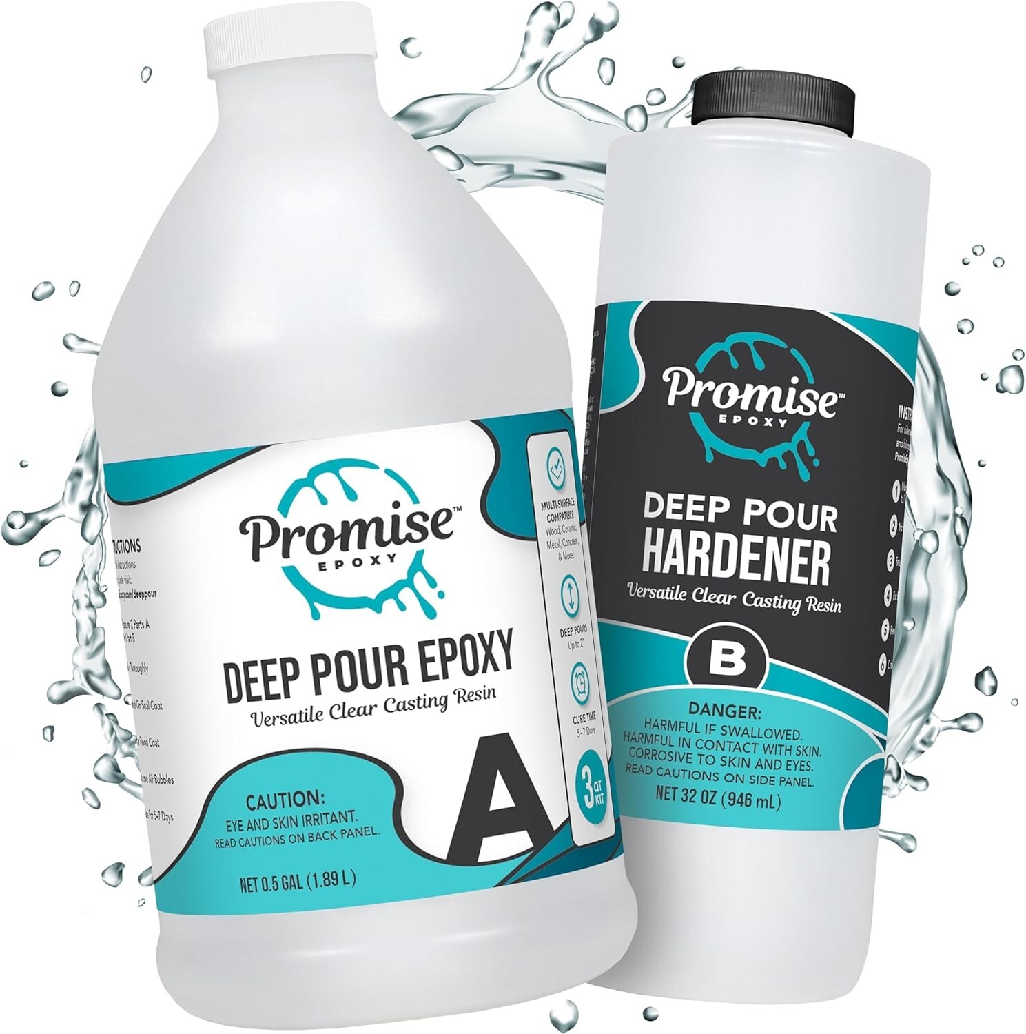 Promise Epoxy – 3 Quart Deep Pour Epoxy Resin Kit, Up to 4″ Pouring Depth