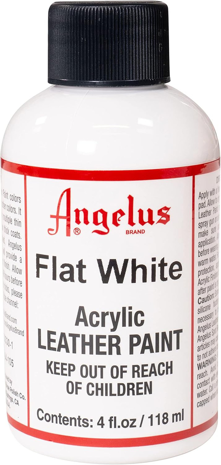 Acrylic Leather Paint Flat White 4 oz For Shoes Sneakers Furniture Canvas