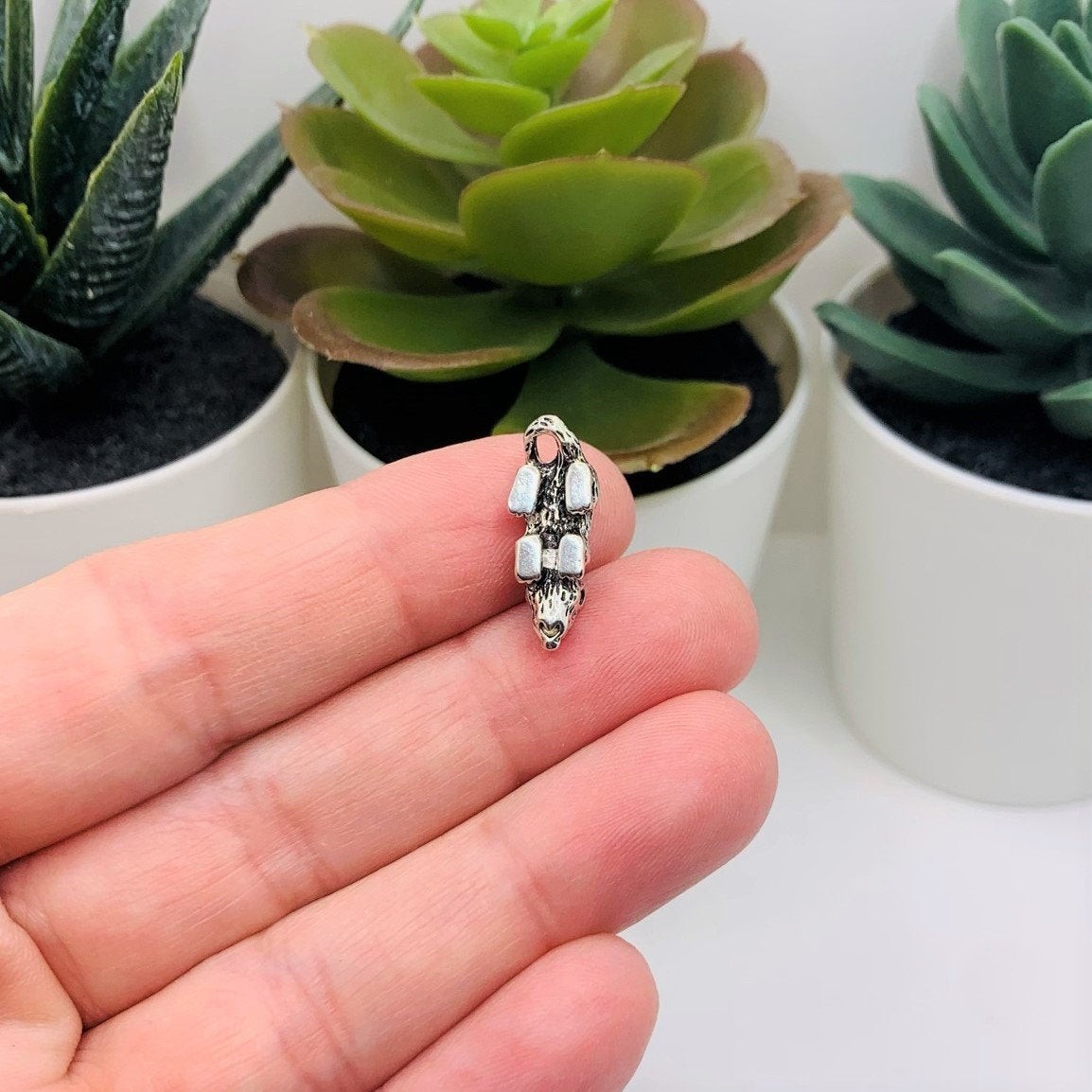 Silver Mouse Rat 3D Charms, 19x7mm – US Seller