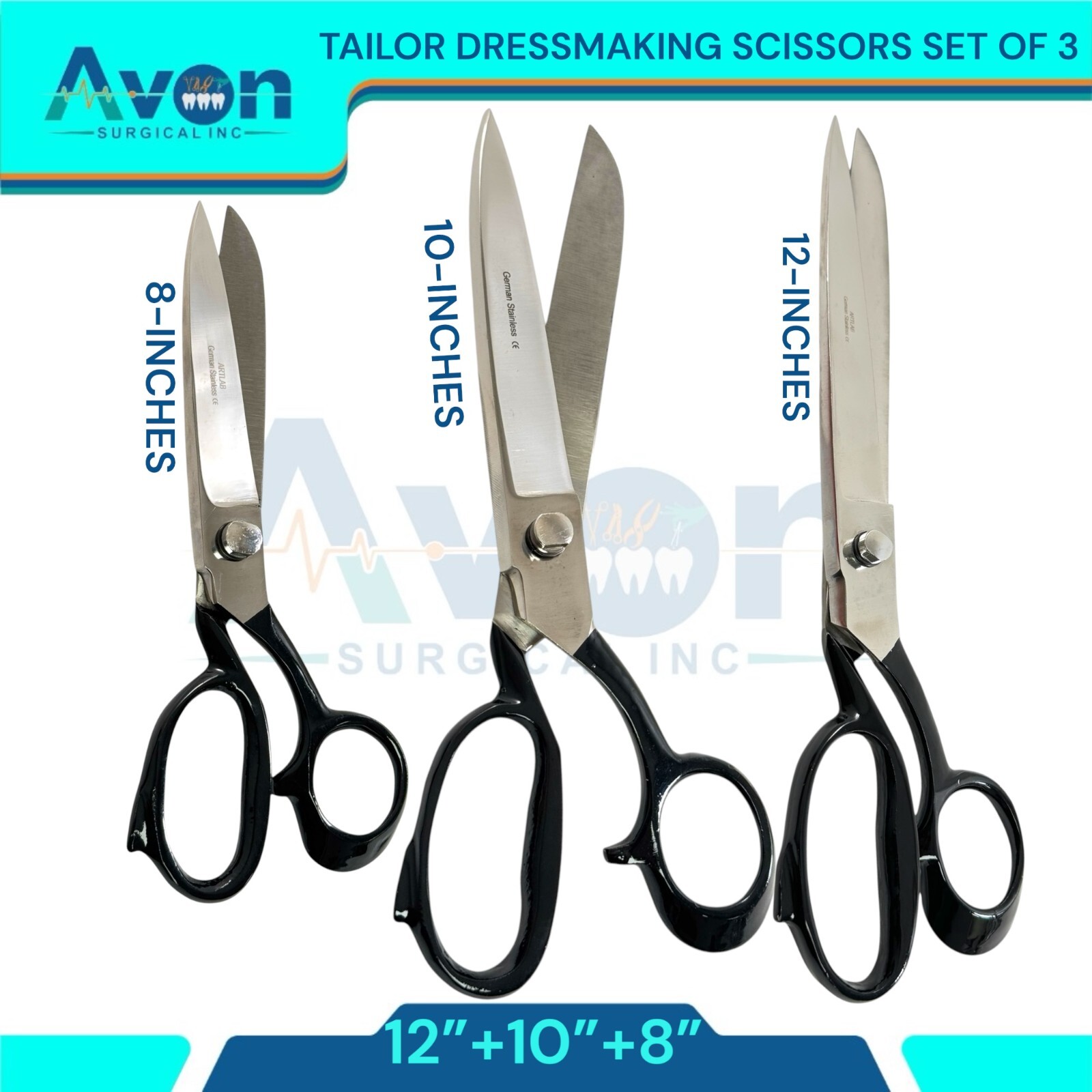 NEW GERMAN HEAVY DUTY UPHOLSTERY CARPET / SHEAR TAILOR SCISSORS -HIGH QUALITY