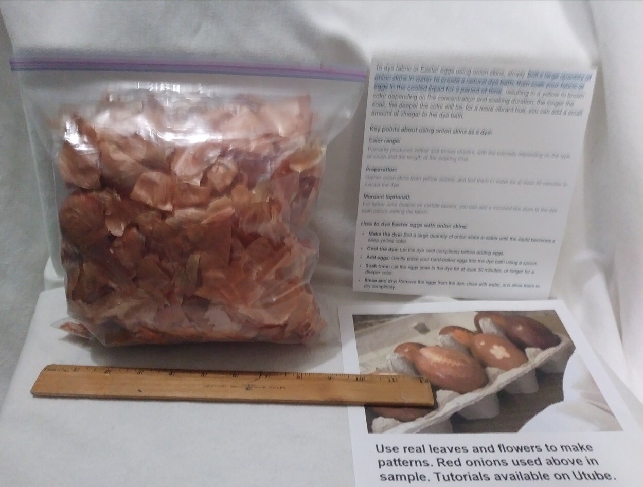 Real Onion Skins for Natural Dye Yellow/Gold Easter Eggs Yarn Fabric 2 oz Bag