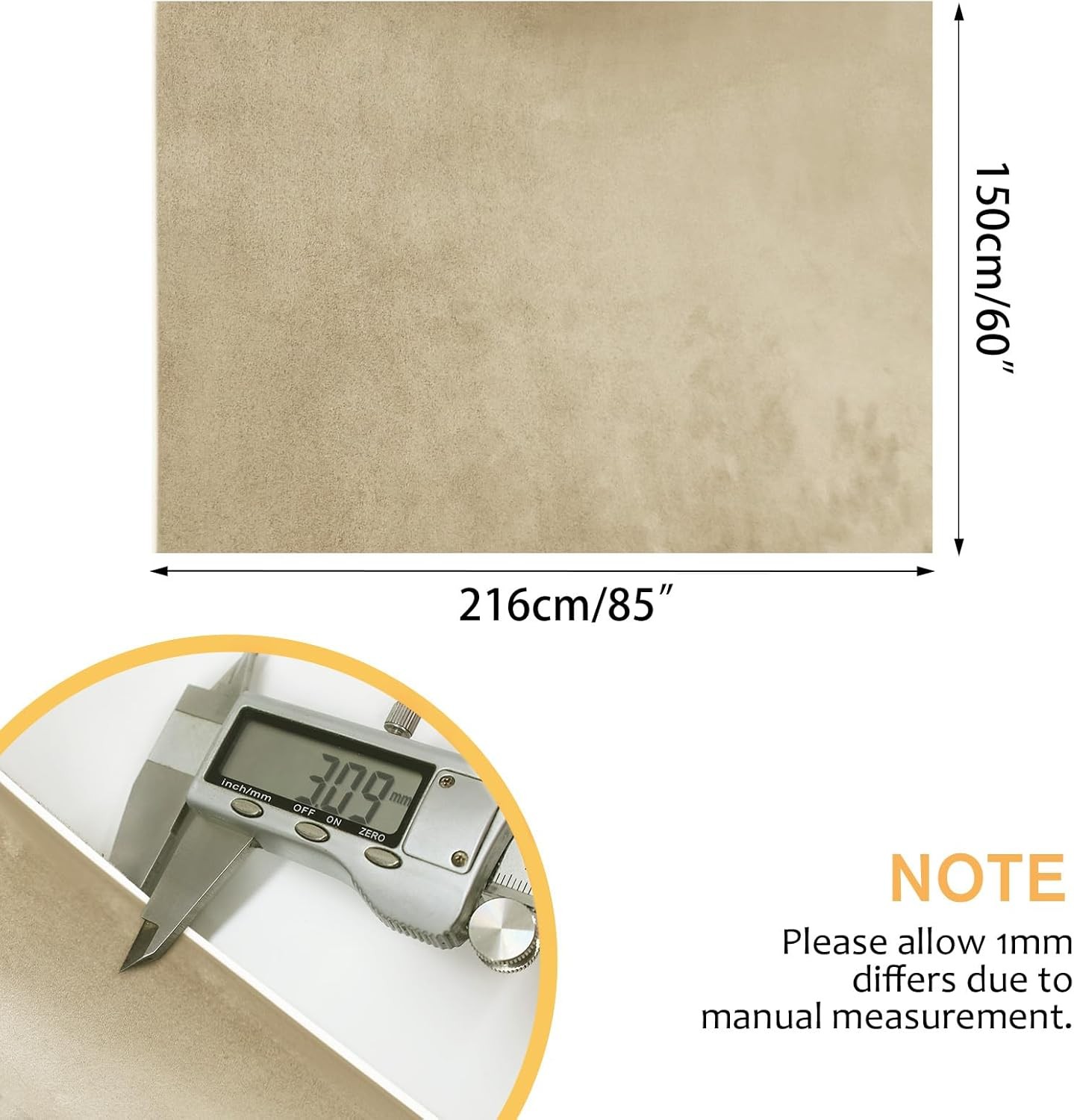 60”W Beige Suede Headliner Fabric Foam Backed For Car Inner Roof Repair