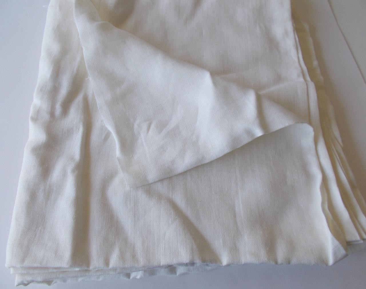 5.5 Yards 59″ Wide Ivory Off-White Textured Linen Material One Piece