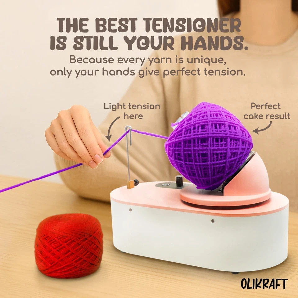 Olikraft Tabletop Electric Yarn Winder | Yarn Ball Winder | No Clamps Needed