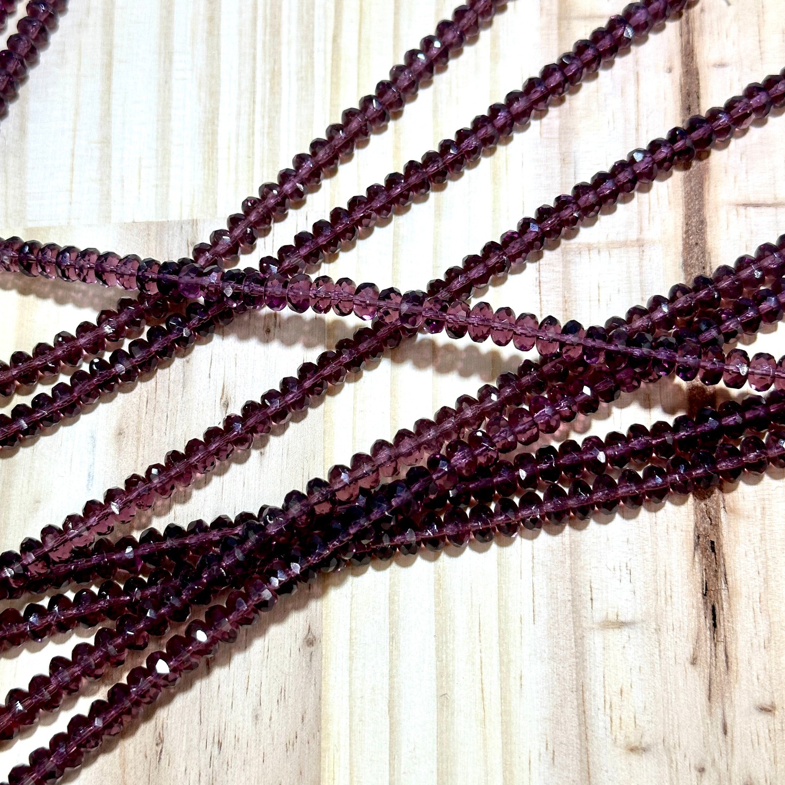 Czech Glass Rondelle Spacer Beads 4x7mm Amethyst purple tire/donut 42pcs J790