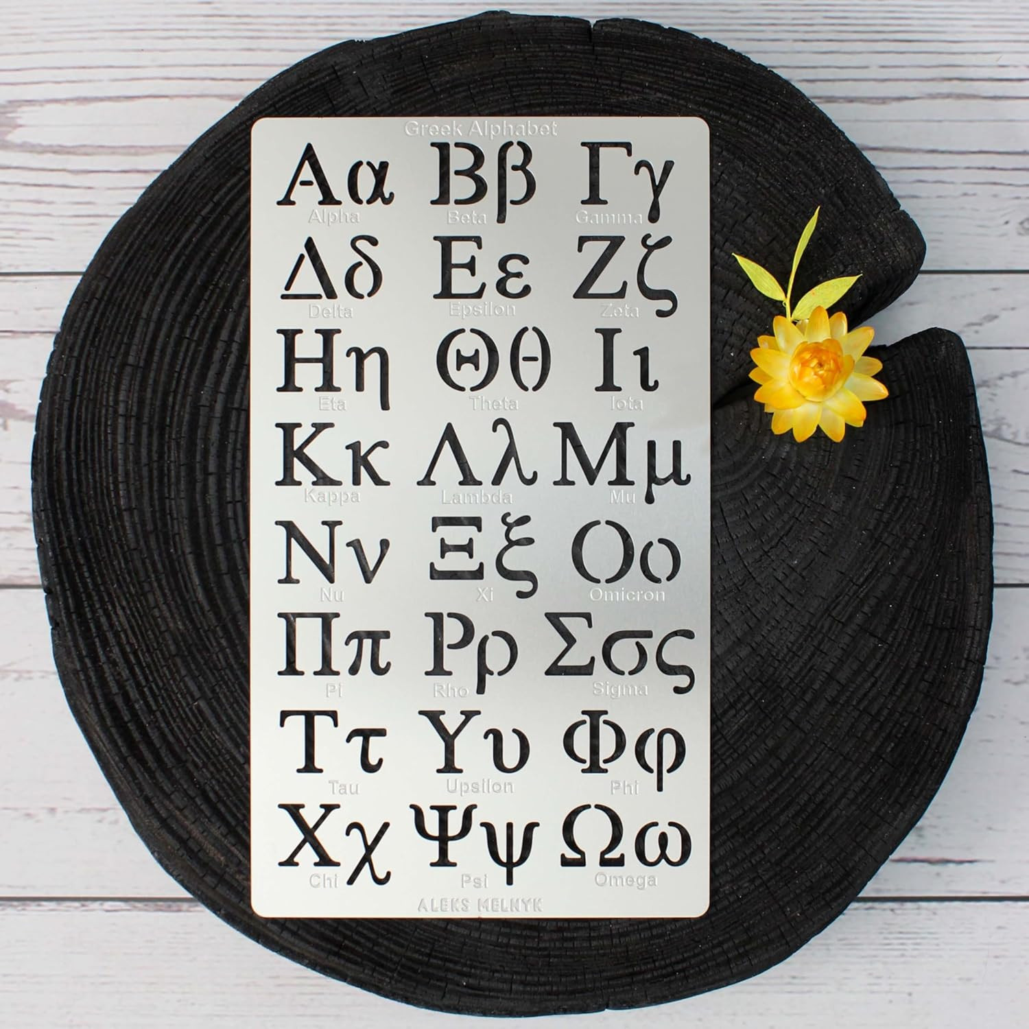 No.420 Metal Stencil, Greek Letter, Phi Sigma, Alpha, Letter Tracer