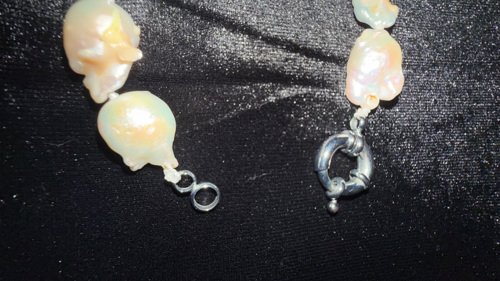 Vintage Freshwater Baroque Pearl Necklace with Metallic Clasp 17.5″ Long