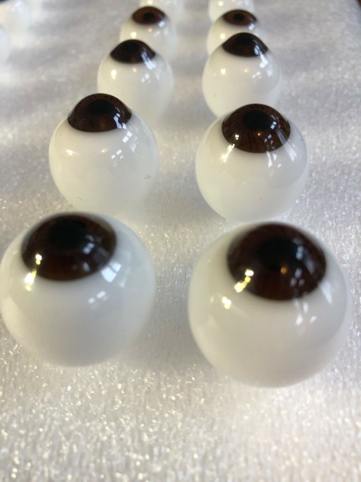 GERMAN BLOWN GLASS DOLL EYES WITH CRYSTAL LENS, FINEST QUALITY, 8mm – 26mm