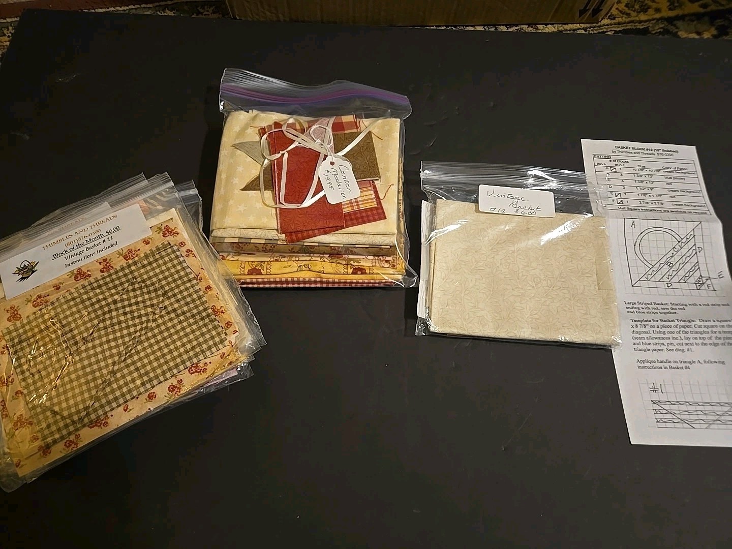 Thimble And Threads Block Of The Month Quilt Kit 1-12 + Center Medallion