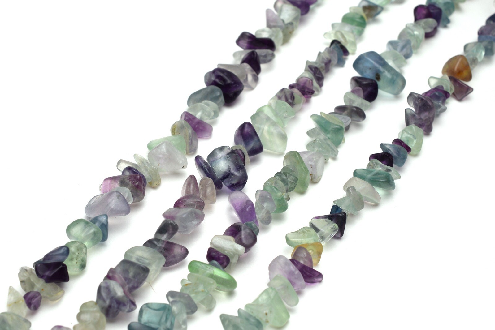 Natural Fluorite Chip Beads 32” Strand 5~8mm Crystal Jewelry Making Bulk Loose