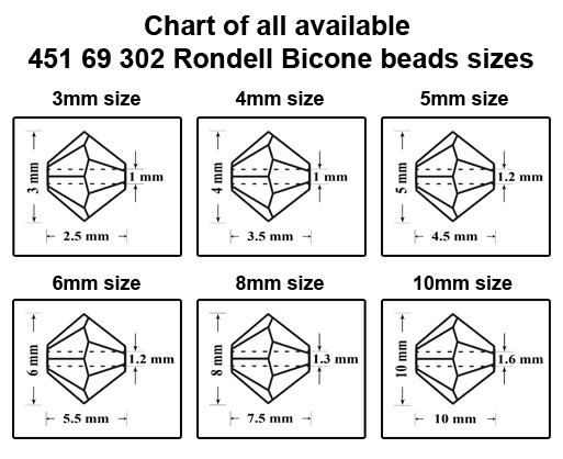 Genuine PRECIOSA Czech Crystal Rondell Bicone Beads * Different Colors & Sizes