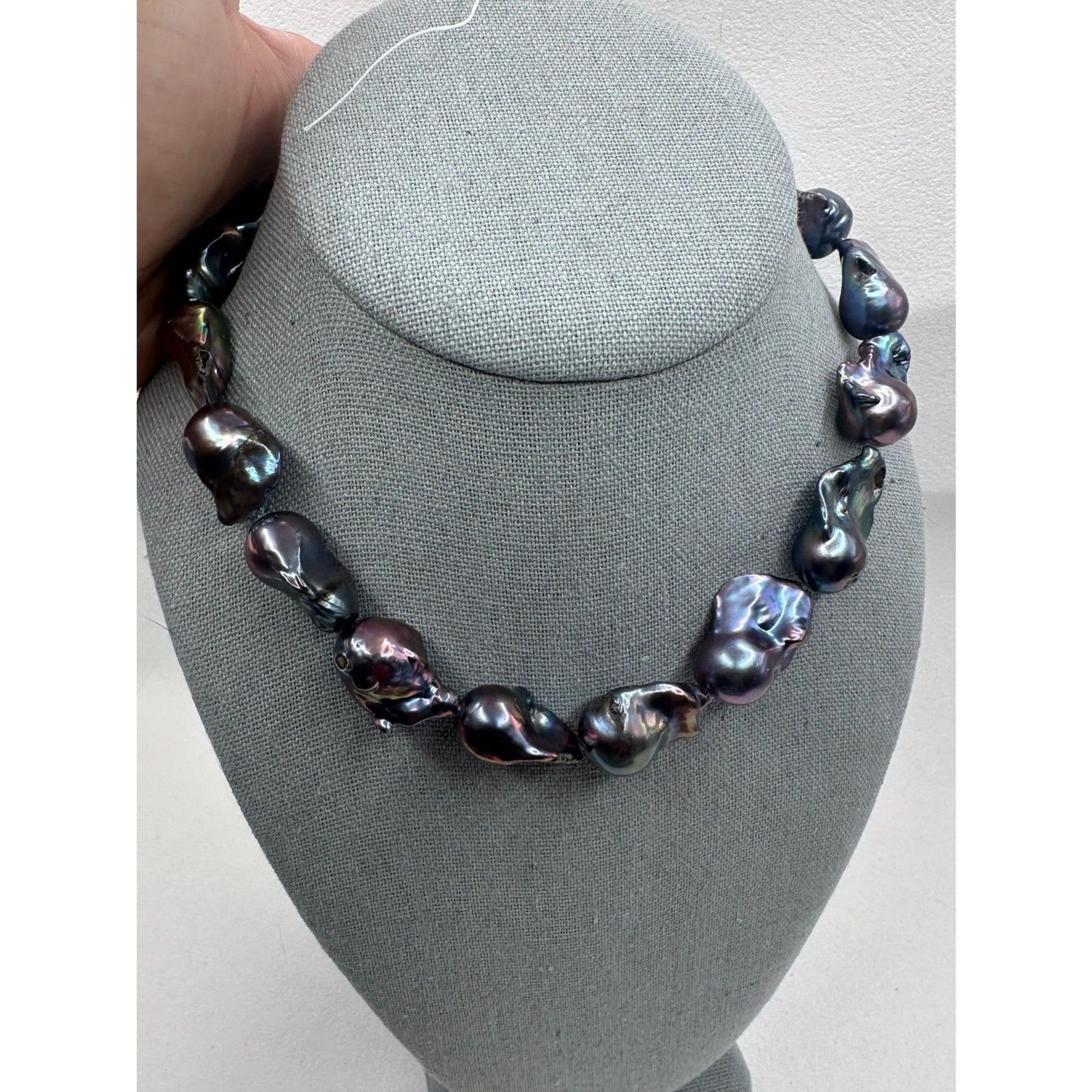 Peacock black baroque pearl strand for DIY
