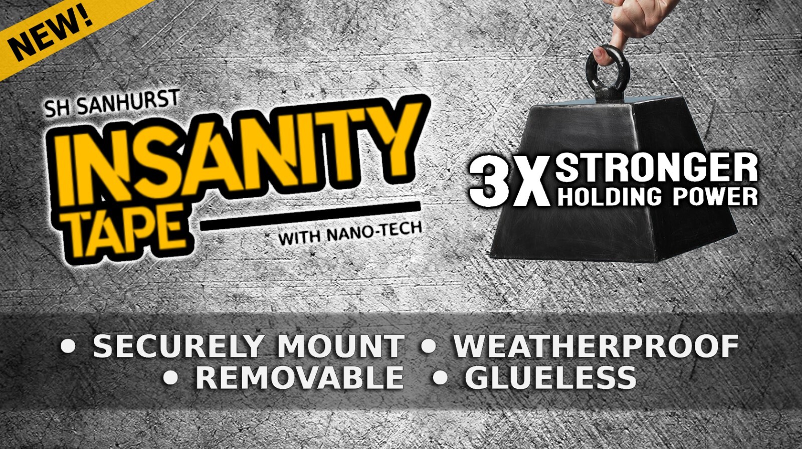 Insanity Clear THIN Heavy Duty Double Sided Indoor/Outdoor Mounting Tape 10ft