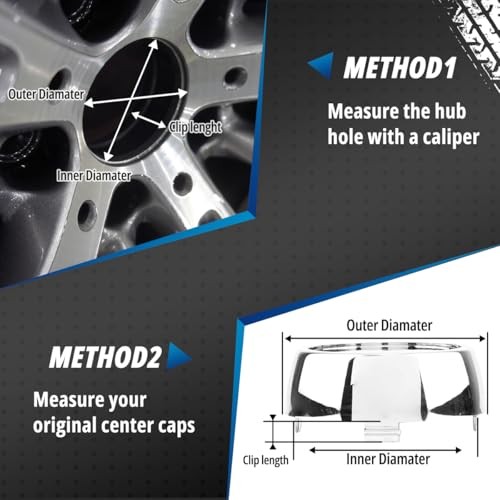 4 Pack 59 mm/2.32 in Wheel Center Caps Kit for Honda 1997-2017 CR-V chome