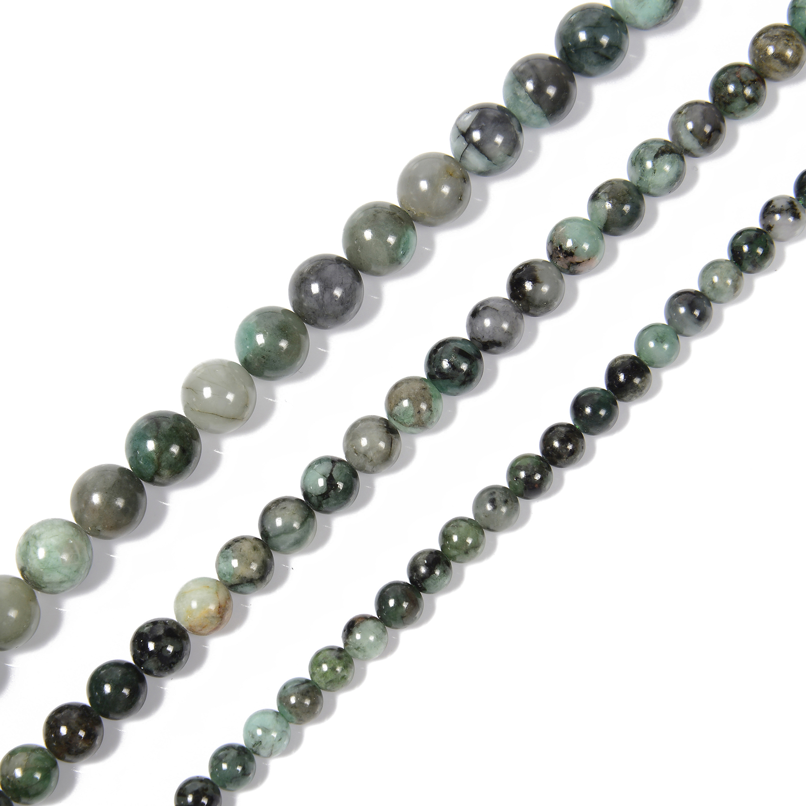 Natural Emerald Smooth Round Beads 6mm 8mm 10mm 15.5″ strand