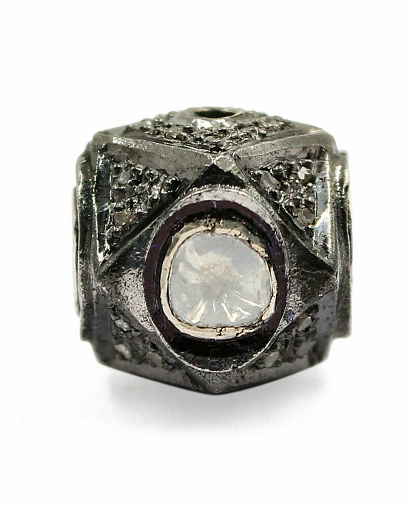 Pave Diamond 13mm Ball Beads 925 Silver Diamond Jewelry Findings Beads.