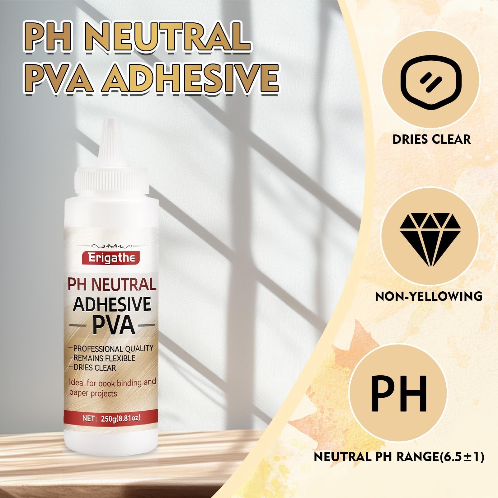 8.81oz PVA Book Glue Acid Free Clear Drying Adhesive for Bookbinding Repair new