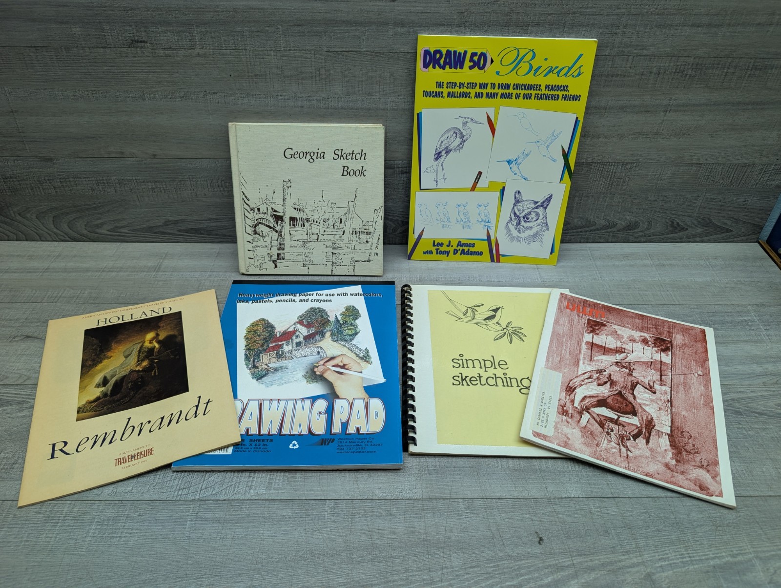 Lot of 6 Drawing/Sketch Books. See Description For Titles.