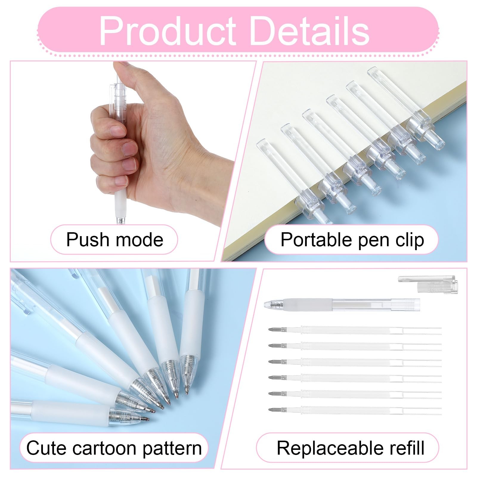 6Pcs Fine Tip Glue Pens with 6 Refills, Quick Dry Roller Glue Pens Apply Glue…