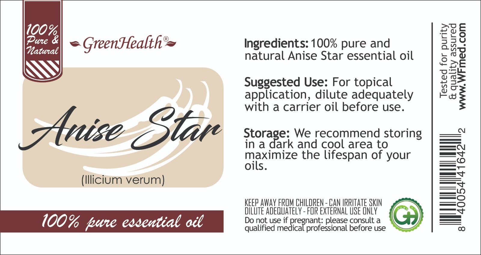 4 fl oz Anise Star Essential Oil (100% Pure & Natural) – GreenHealth