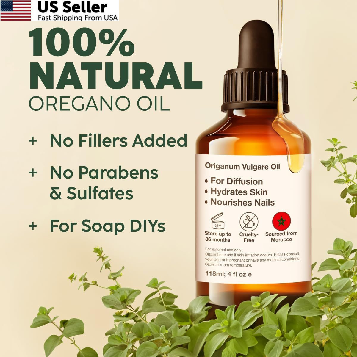 100% Pure Oregano Oil – 4 Fl Oz 4.00 (Pack of 1),