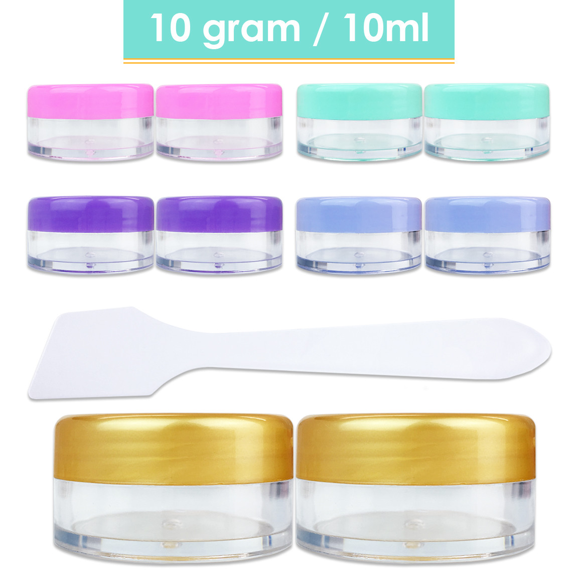 10G/10ML Makeup Cream Cosmetic Purple Sample Jar Containers with Spatulas