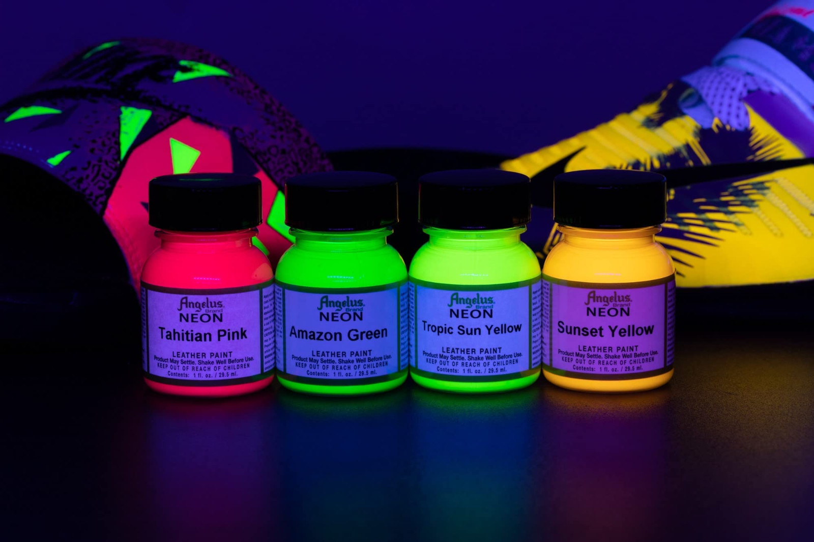 Angelus Neon Acrylic Leather Paint |select a color | 1 fl.oz