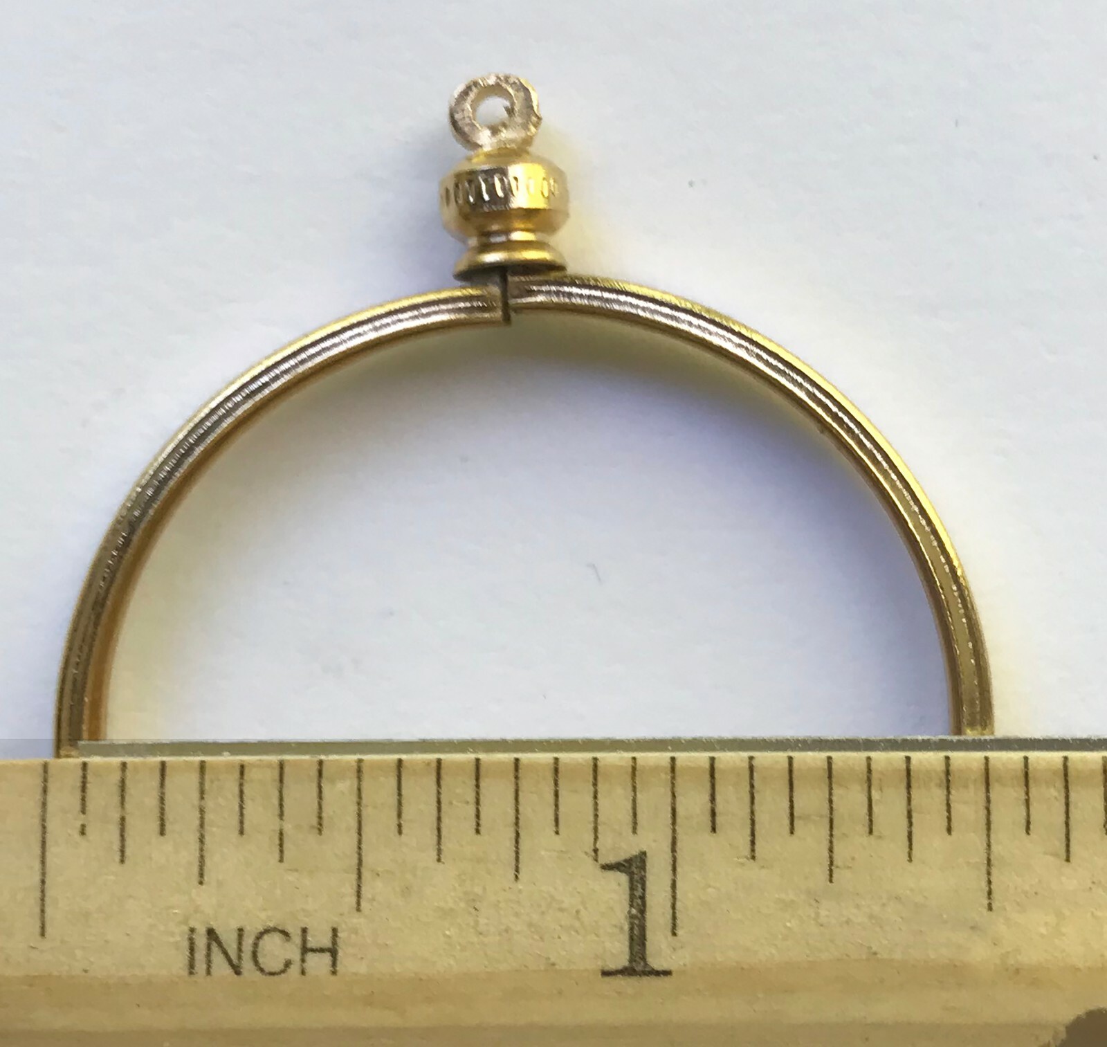 Coin Holder Bezel 38mm 1 1/2″ Gold Plated charm necklace pendant 1pc