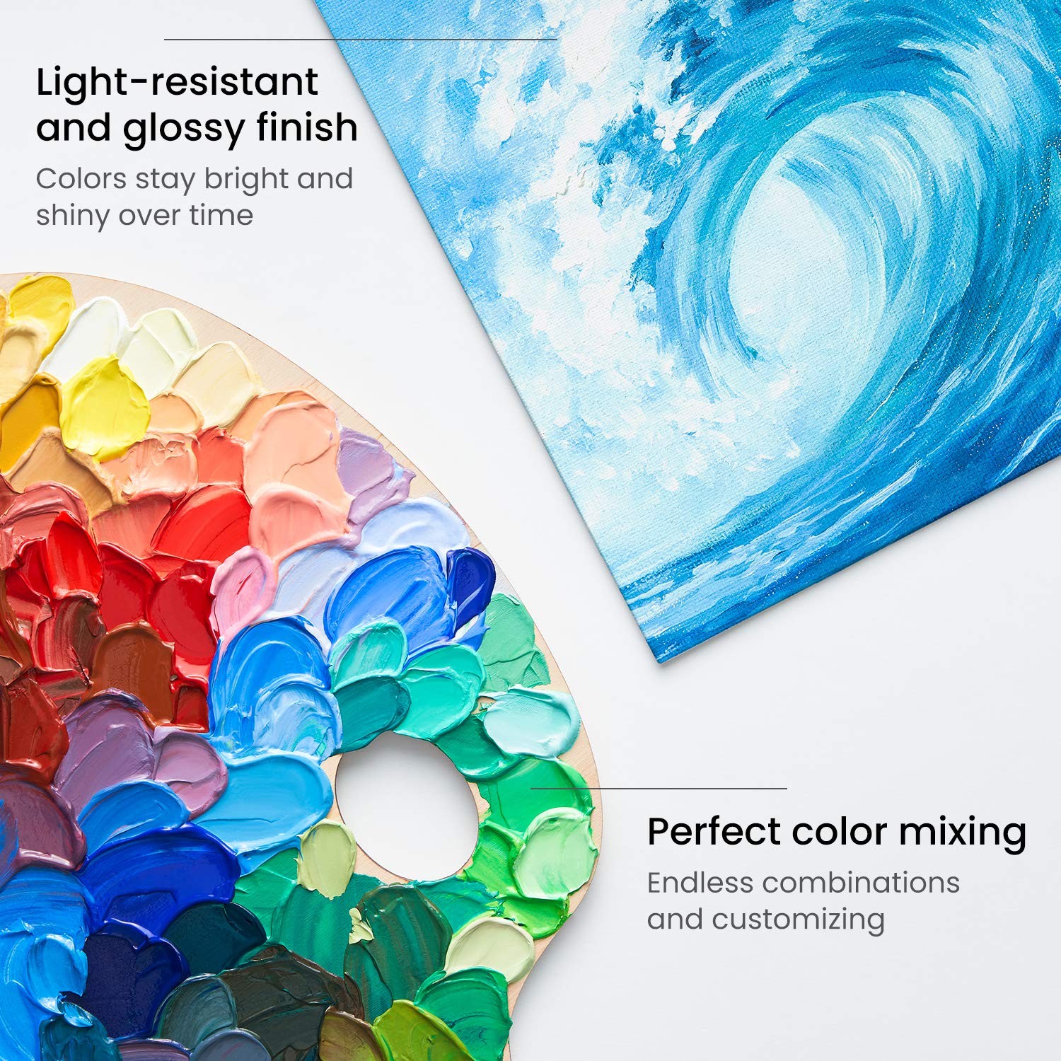 Acrylic Paint Set 24 Colors High Viscosity Rich Pigment ARTEZA Paint Set 0.74